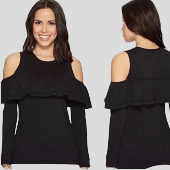 Lilly Pulitzer Sweaters - Lilly Pulitzer Burke Sweater Onyx Cold Shoulder Womens XS Shimmer Cocktail